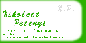 nikolett petenyi business card